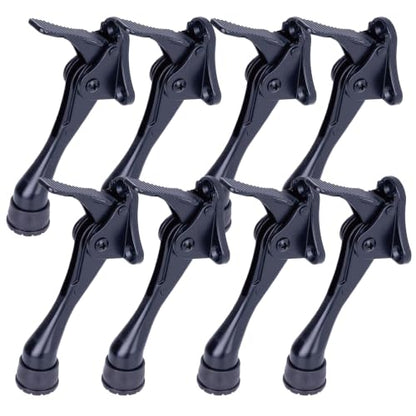 HASHI 4 Inch Kickdown Door Stopper, Adjustable Step-On (Black, 8 Pack) - color: Black, size: 4 INCH X 8 PACK