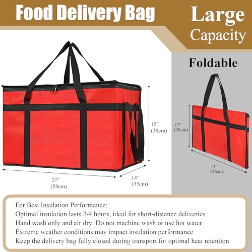 PEASUG Insulated Food Delivery Bag, XXXL Catering Bag for Keep Food Warming - color: Red, size: XXX-Large