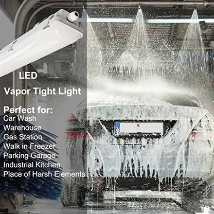 DAKASON 8FT LED Vapor Tight Light Fixture 4Pack, 15600lm 120W/100W/80W 3CCT - size: 8FT-4Pack