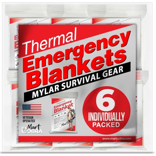Emergency Blankets for Survival Gear and Equipment x6, Space Blanket, Mylar Blankets, Thermal Blanket, Survival Blanket, Survival Kits Emergency Kit, Emergency Supplies, Foil Blanket Camping Shelter - color: Silver, size: 6 pack