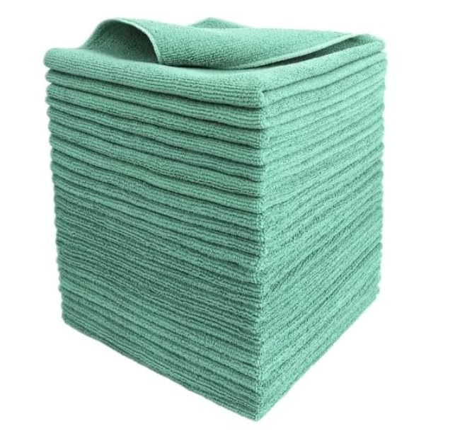 Tricol Clean Professional Extra-Thick Microfiber Cleaning Cloth 72 Pack Green (300 GSM, 16in x 16in) - color: Green, size: Pack of 72