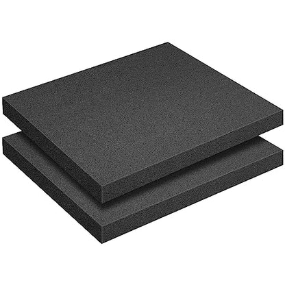 2 Pcs Black Polyurethane Foam Sheet, Cuttable Foam Inserts for Cases - color: 16x12x1.5Inch - 2Pcs
