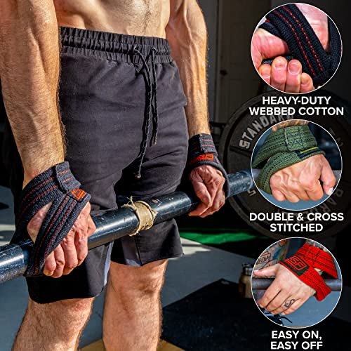 SERIOUS STEEL FITNESS Red Figure 8 Lifting Straps | Deadlift & Strongman Axle Straps - 3 Sizes - color: Black, size: (80 CM - Axle Bars)