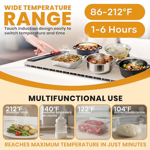 Electric Food Warming Mats 24×15" (2-Pack) Heating Pads Parallel Connection - color: Beige, size: 2-Pack: 24"x15"