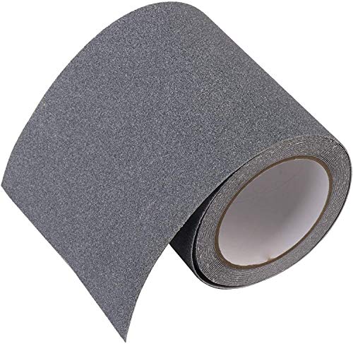 HAOT Anti Slip Traction Tape, 4" × 16.5 Feet Non Slip Safety Grip Tape 80 Grit Best Grip Friction Strong Abrasive Adhesive for Stairs, Indoor, Outdoor - Grey - color: Grey, size: 4" Width x 198" Long