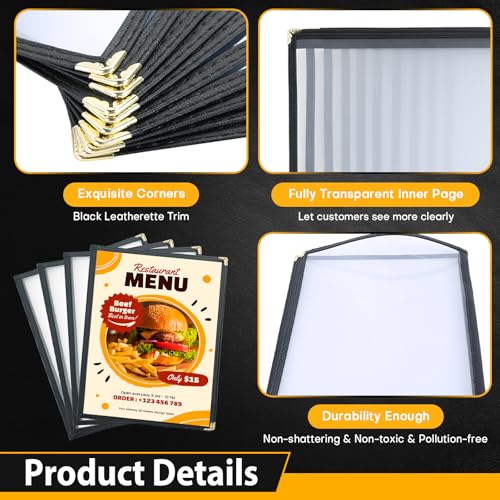 4PCS 8.5 x 11" Menu Covers, 2 Page 4 View Clear Morning Menu