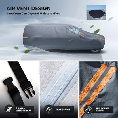 Ram 1500 Truck Cover Custom Fit 2009-2025 Crew Cab Short Bed(5.75') with Door Zipper, 10 Layer Outdoor Heavy Pickup Truck Cover Waterproof All Weather, Car Tarp for Wind Dust Sun etc Protection. - size: Ram 1500 2009-2026 Crew Cab SB+Towel+Bag