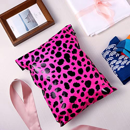 10x13 Inch Poly Mailers, Rose Leopard, 100 Pack Self Sealing - color: Rose Leopard