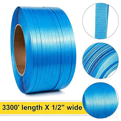 Heavy Duty Blue Polypropylene Strapping Roll 1/2" x 3300'