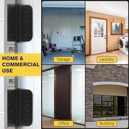 KOLET Ball Bearing Door Hinges, 4 x 4 Inches, Matte Black, 12 Pack - color: Matte Black, size: 12 Packs