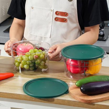 Ziliny 1 Pcs 2 Qt Dough Proofing Container with Lid and Green Scale, Green - color: Green, size: 2 Qt