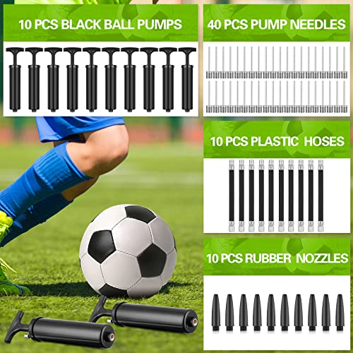 Reginary 10 Pack 8 Inch Ball Pump Kit Manual Air Pump - color: Black, style: Classic Style