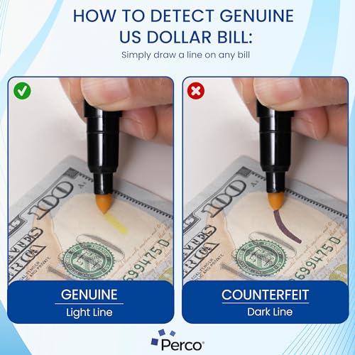 Perco Counterfeit Money Detector Pen - Universal Currency Checker - 20 Pack - size: 20 Pack