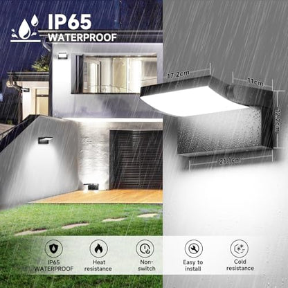 Outdoor Wall Sconces 350 ° Rotatable Panel 6000K IP65 Waterproof 3Pack - color: 3/40w/6000k/Black