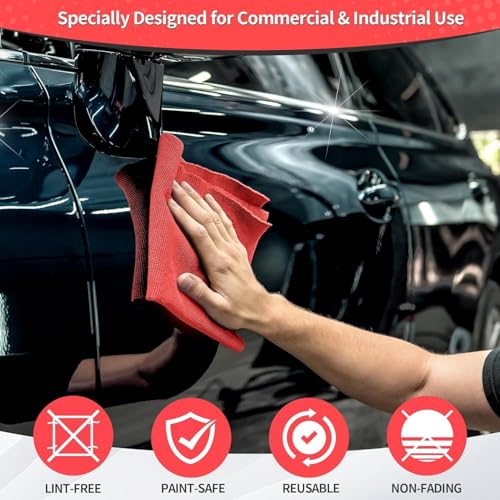 Microfiber Cleaning Cloth, 200 Pack Cleaning Rags, Red - color: Red, size: 200 Pack