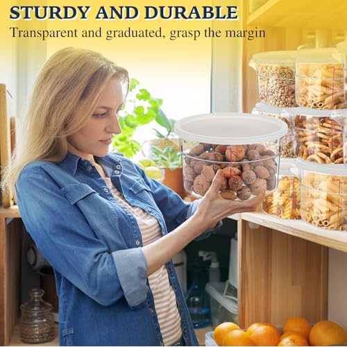 Ziliny 1 Pcs 2 Qt Dough Proofing Container with Lid and Red Scale, White - color: White, size: 2 Qt