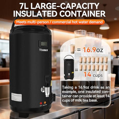 Commercial Electric Beverage Dispenser 2 Gallon with Foldable Stand, Black - color: Black, size: Electric Model
