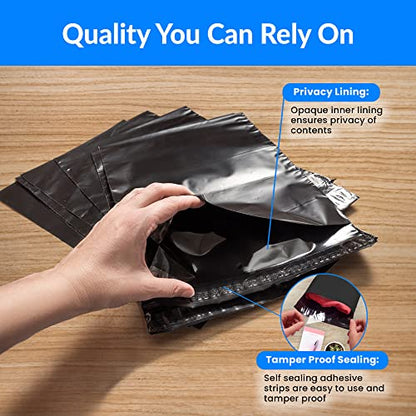 Reli. (440 Pcs) 10x13" Poly Mailers, Black | Shipping Bags for Clothing, Small Business | Black Poly Bags for Shipping, 10x13 Inch | Mailing/Packaging | Non-Padded Envelopes Self Sealing