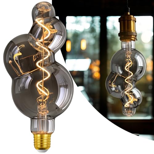 4W Filament 2700K Warm Lights,Dimmable E26 Lamp Base,1-Pack - color: Special Electroplated Bubble Lights(dimmable)