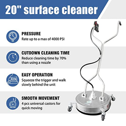 JANZ 20'' Pressure Washer Surface Cleaner with Dual Handle - size: 20 Inch