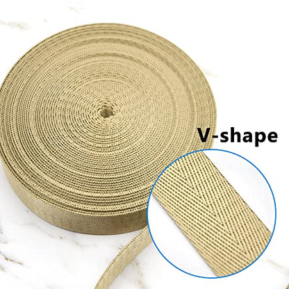 1 inch Buckles Straps Set with 10 Yards Nylon Webbing Strap,10 pcs Quick Side Release Plastic Buckle, 20 pcs Tri-glide Slide Clip for Luggage Strap, Backpack - color: Tan