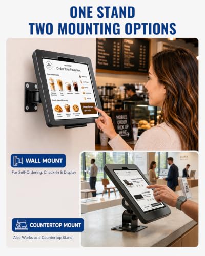 Locking Wall Mount iPad Kiosk Stand for 10.9" 10th Gen /11" iPad A16 Air