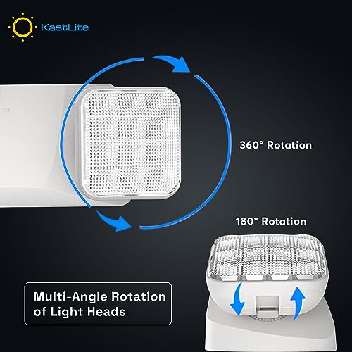 KASTLITE Commercial LED Emergency Light, Square Style, 4-Pack Set - color: WHITE - SQUARE, size: 4 Pack
