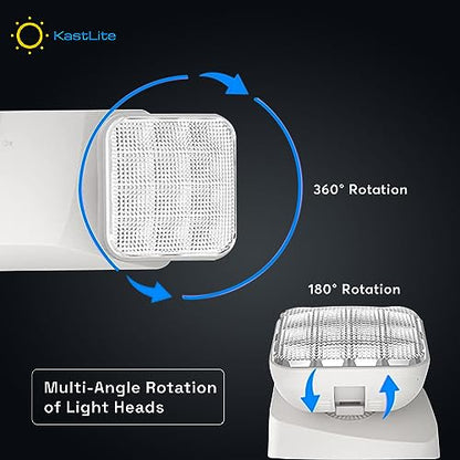KASTLITE Commercial LED Emergency Light, Square Style, 8-Pack Set - color: WHITE - SQUARE, size: 8 Pack