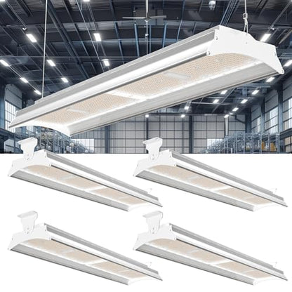 Lightdot 400W Linear LED High Bay Shop Lights, 60000LM 5000K, 100-277V Heavy-Duty Aluminum Commercial Lighting for Garage Workshop Warehouse Gym，ETL Certified, 7-Year Warranty - 4 Pack - size: 400W