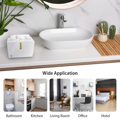 H4N Multifold Paper Towel Dispenser Countertop - Commercial Single Sheet Hand Towel Holder, Compact Acrylic Design for Home, Office, Restaurant Bathrooms - White - color: White