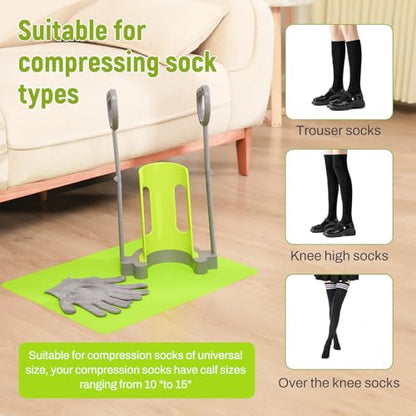 Compression Sock Aid Device | with Silicone Anti Slip Mat