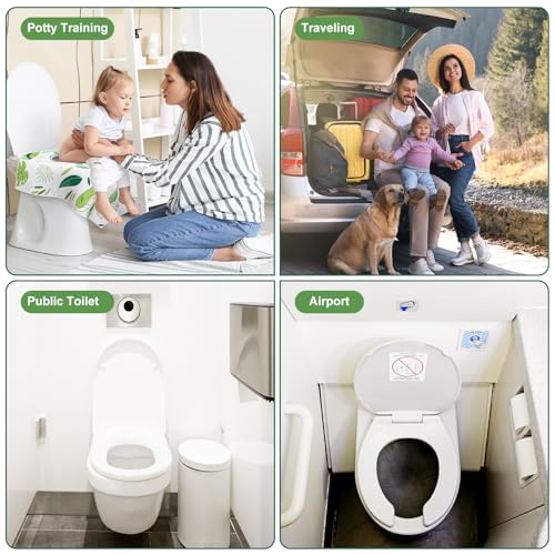 30 Pack Toilet Seat Covers Disposable, Kids, and Adults, Individually Wrapped for Travel, Large Waterproof Potty Covers for Toddlers, Toddler Potty Training for Public Restroom, Airplane, Trip - Leaf - color: Leaf