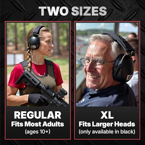 DECIBEL DEFENSE Ear Protection, 37 dB NRR Ear Muffs (BLACK) - color: Black, size: Regular