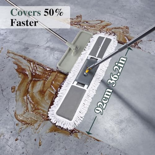Masthome 36" Commercial Dust Mop,Heavy Duty Wet & Dry Flat Floor Mops - color: Green Large