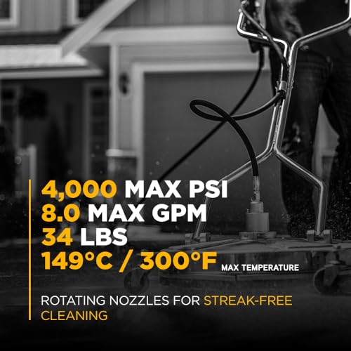 BE Power Equipment 24" Whirl-A-Way Stainless Steel Commercial Pressure Washer Surface Cleaner for Hot/Cold Water 85.403.010 - size: 24 Inch