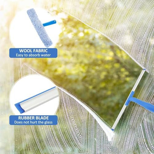 Window Cleaning Kit with Bucket, Squeegee and Scrubber for Home Commercial