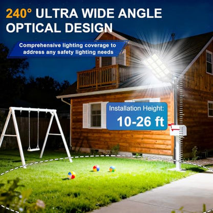 Solar Street Light Outdoor Waterproof Commercial Parking Lot Lights Motion Sensor 10000W LED Floodlight Dusk to Dawn, Outside Solar Lights for Yard Garden Pathway Patio - size: XL-2PCs