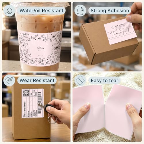 4" x 3" Thermal Labels, Pink, 500 Labels/Roll - color: Pink