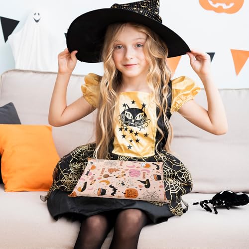 JarThenaAMCS 100 Pcs Halloween Poly Mailers 10 x 13 Inch Pink Cartoon Spooky Pumpkin Spiderweb Packaging Bags Self Seal Mailing Envelope Bags for Small Business Clothing