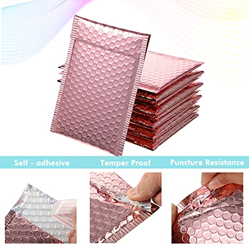 Outus 50 Pcs Bubble Mailers 3 Sizes, Bubble Shipping Envelopes, Rose Gold - color: Rose Gold