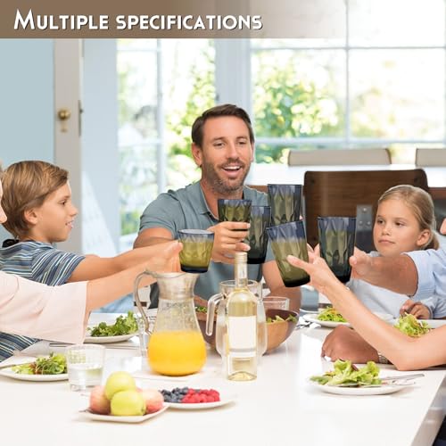 Topsky Plastic Tumblers Reusable,Shatter Proof Cups Drinking Glasses,Unbreakable Plastic Tumblers Beverage Acrylic Juice Wine Cups for Home Picnic Party,Dishwasher Safe,Stackable|10-oz&16-oz|Gray - color: Grayish Blue 8pcs