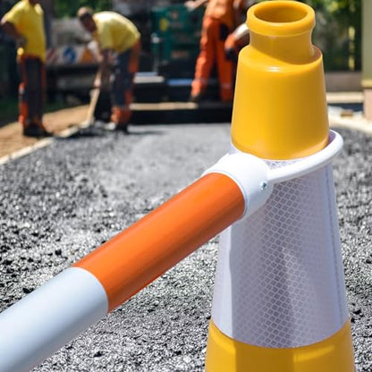 6 Pack 36" Large-Sized PVC Traffic Cones with Heavy-Duty Black Base, Garage Parking Lot Cones Structurally Stable Weatherproof Road Construction Safety Cones (6, Yellow, 36" Extra Large) - color: Yellow, size: 36" Extra Large