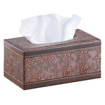 Retro Tissue Box Cover Rectangle,Aesthetic Facial Tissue Cube Box Holder - color: A Retro-embroidery
