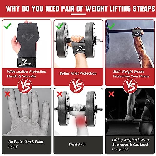 Weight Lifting Wrist Strap, Double-Layer Leather for Deadlift Powerlifting - color: Gray