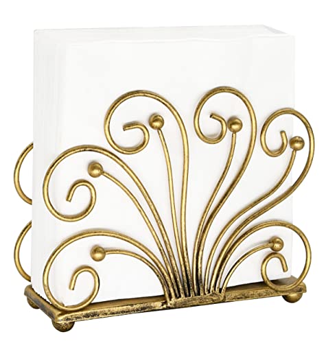 OwlGift Modern Flaunting Peacock Tail Napkin Holder, Antique Design Metal Napkin Holder Upright Decorative Napkins Holder for Home Kitchen Table, Bronze - color: Peacock Bronze