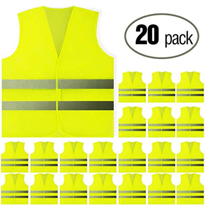 PeerBasics Safety Vests 5 Pack - Yellow Reflective High Visibility, Men Women - color: Yellow, size: 5