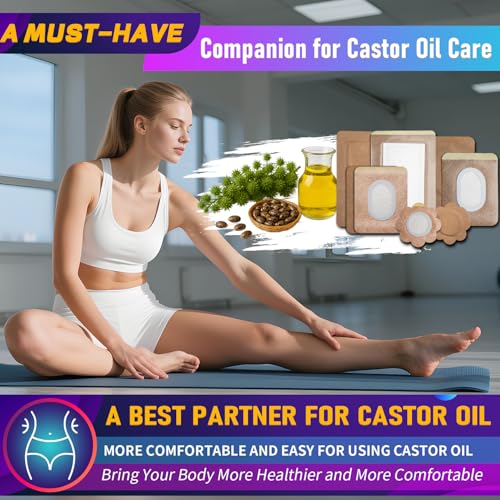 Castor Oil Pack Wrap Patch - Organic Cotton Castor Oil Belly Button Pad, Disposable Self-Adhesive Abdominal Pads, Portable Anti Leakage High Absorbent Patch for Multi-Area Use 30 Pcs - size: 1 Count (Pack of 30)