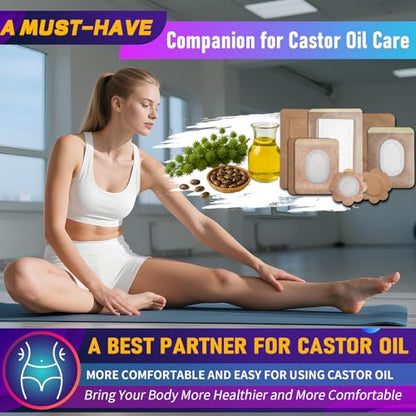 Castor Oil Pack Wrap Patch - Organic Cotton Castor Oil Belly Button Pad, Disposable Self-Adhesive Abdominal Pads, Portable Anti Leakage High Absorbent Patch for Multi-Area Use 30 Pcs - size: 1 Count (Pack of 30)