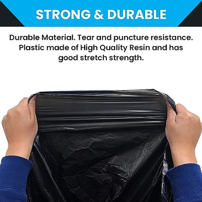 PlasticMill Contractor Bags Heavy Duty, 100-Gallon, Black, 10-Count - color: Black