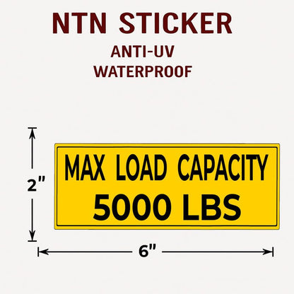 3Pcs(6"x2") - MAX LOAD CAPACITY 5000 LBS Sign - MAX LOAD CAPACITY 5000 LBS Sticker - Waterproof & UV-resistant